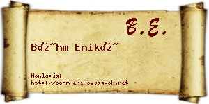 Bőhm Enikő névjegykártya