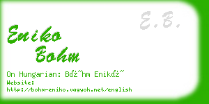 eniko bohm business card